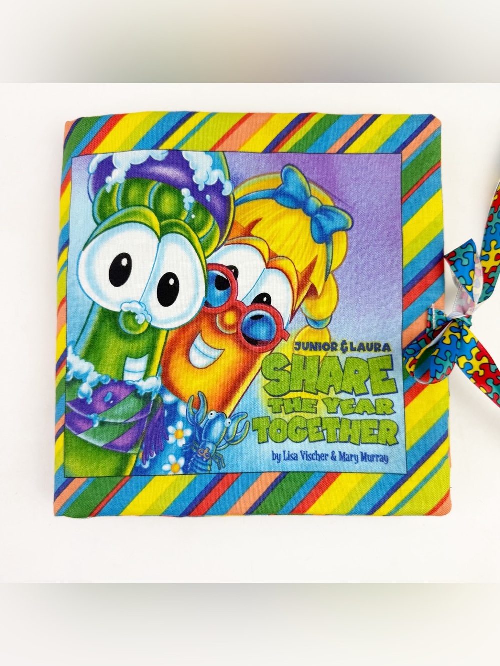 Veggie Tales Junior & Laura Share The Year Together Fabric Soft Cloth Quiet Book
